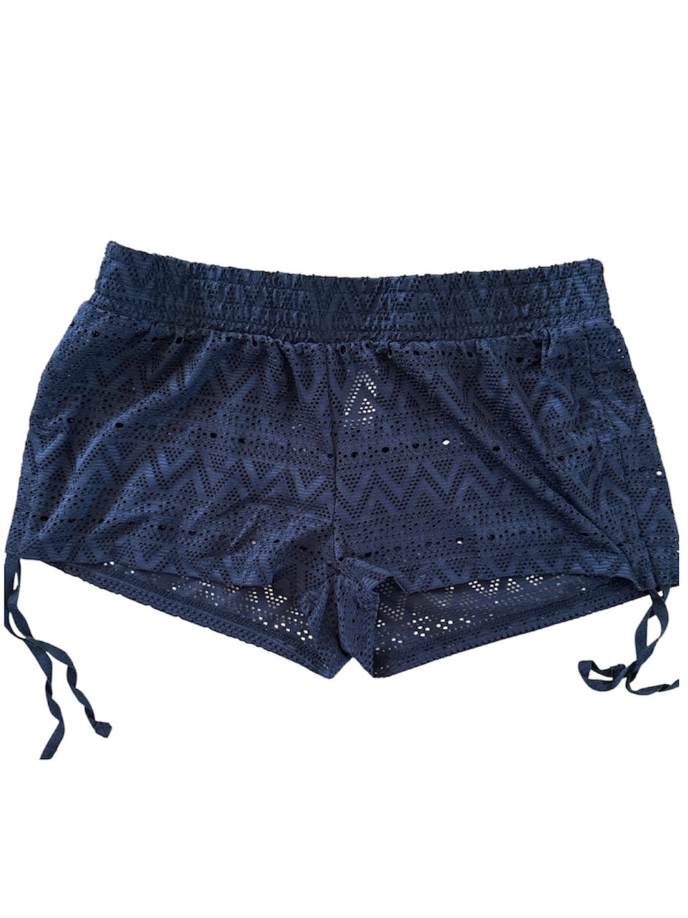 ISLANDER WOMEN LACE CROCHET SWIMSUIT SHORTS COVER UP SUMMER VACATION POOL MEDIUM